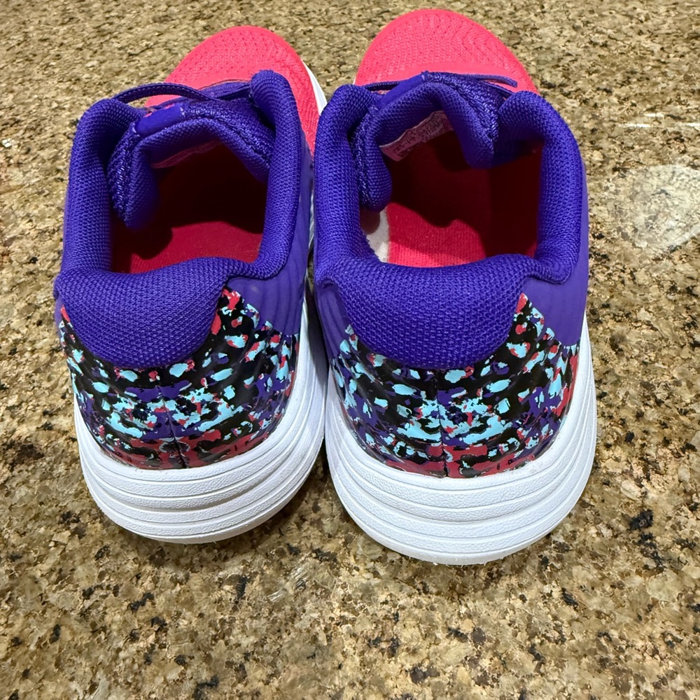 Under Armour Kids Pink and Purple Athletic Sneakers with White Sole - Picture 2 of 7
